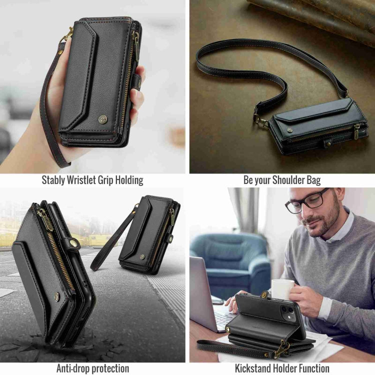 For iPhone 11 CaseMe C36 Card Slots Zipper Wallet RFID Anti-theft Leather Phone Case(Black) - iPhone 11 Cases by CaseMe | Online Shopping South Africa | PMC Jewellery | Buy Now Pay Later Mobicred