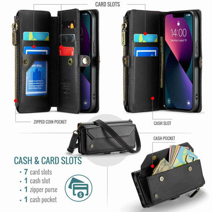 For iPhone 13 CaseMe C36 Card Slots Zipper Wallet RFID Anti-theft Leather Phone Case(Black) - iPhone 13 Cases by CaseMe | Online Shopping South Africa | PMC Jewellery | Buy Now Pay Later Mobicred