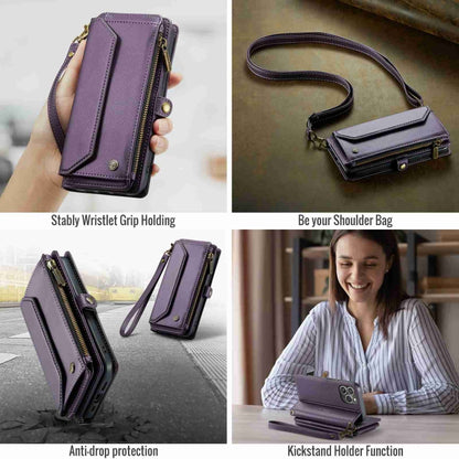 For iPhone 13 Pro Max CaseMe C36 Card Slots Zipper Wallet RFID Anti-theft Leather Phone Case(Purple) - iPhone 13 Pro Max Cases by CaseMe | Online Shopping South Africa | PMC Jewellery | Buy Now Pay Later Mobicred