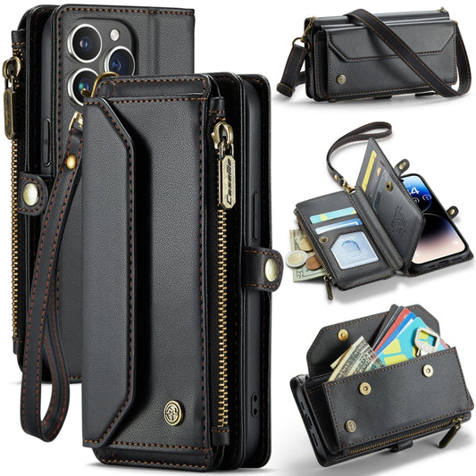 For iPhone 14 Pro Max CaseMe C36 Card Slots Zipper Wallet RFID Anti-theft Leather Phone Case(Black) - iPhone 14 Pro Max Cases by CaseMe | Online Shopping South Africa | PMC Jewellery | Buy Now Pay Later Mobicred