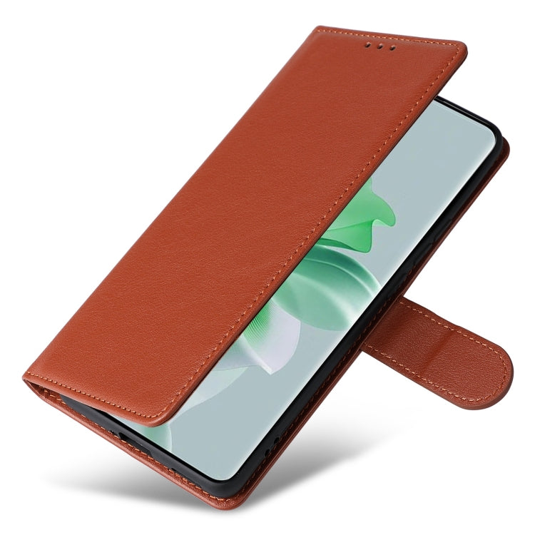 For OPPO Reno11 5G Global Multifunctional Horizontal Flip Leather Phone Case with Three Card Slot(Brown) - Reno11 Cases by PMC Jewellery | Online Shopping South Africa | PMC Jewellery | Buy Now Pay Later Mobicred