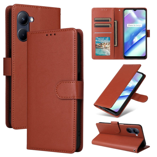 For Realme C33 Multifunctional Horizontal Flip Leather Phone Case with Three Card Slot(Brown) - Realme Cases by PMC Jewellery | Online Shopping South Africa | PMC Jewellery | Buy Now Pay Later Mobicred