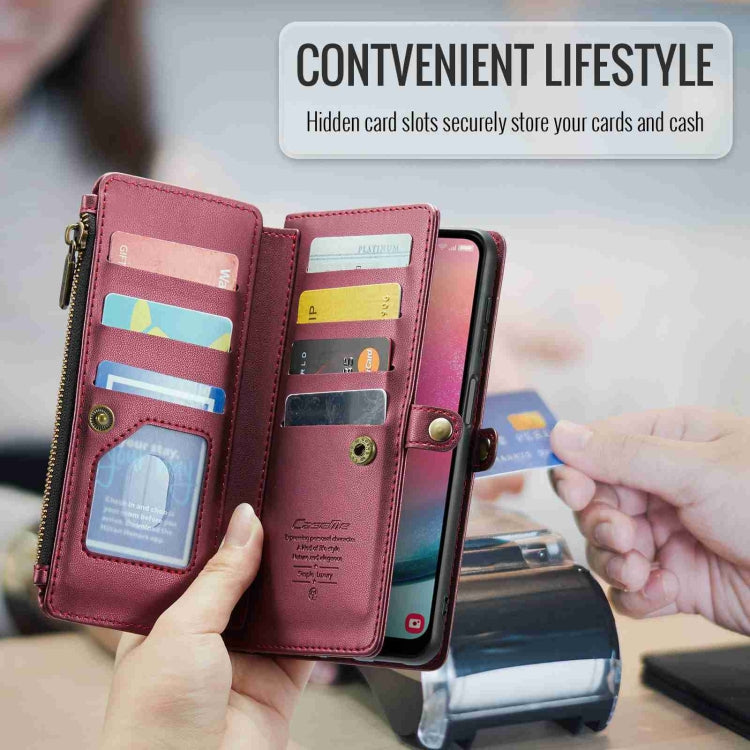 For Samsung Galaxy A24 CaseMe C36 Card Slots Zipper Wallet RFID Anti-theft Leather Phone Case(Wine Red) - Galaxy Phone Cases by CaseMe | Online Shopping South Africa | PMC Jewellery | Buy Now Pay Later Mobicred