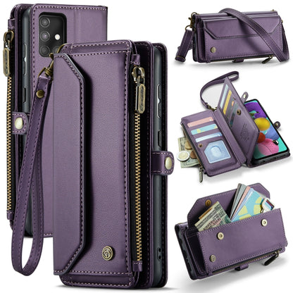 For Samsung Galaxy A51 4G CaseMe C36 Card Slots Zipper Wallet RFID Anti-theft Leather Phone Case(Purple) - Galaxy Phone Cases by CaseMe | Online Shopping South Africa | PMC Jewellery | Buy Now Pay Later Mobicred