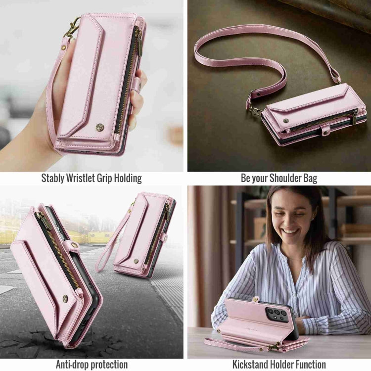 For Samsung Galaxy A53 5G CaseMe C36 Card Slots Zipper Wallet RFID Anti-theft Leather Phone Case(Pink) - Galaxy Phone Cases by CaseMe | Online Shopping South Africa | PMC Jewellery | Buy Now Pay Later Mobicred