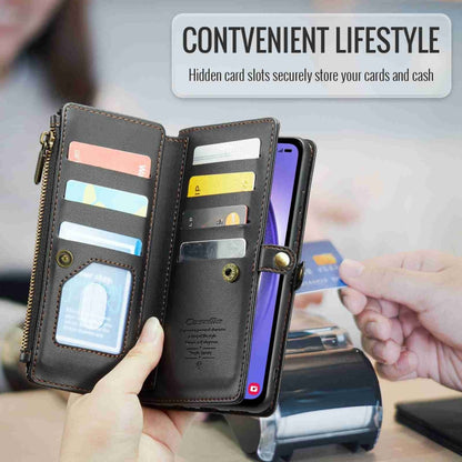 For Samsung Galaxy A54 5G CaseMe C36 Card Slots Zipper Wallet RFID Anti-theft Leather Phone Case(Black) - Galaxy Phone Cases by CaseMe | Online Shopping South Africa | PMC Jewellery | Buy Now Pay Later Mobicred