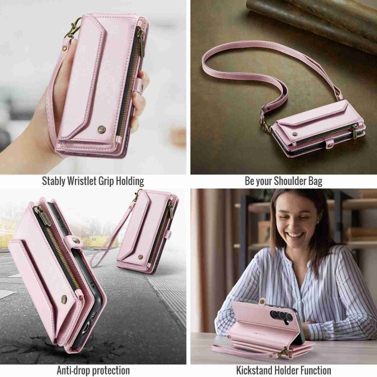 For Samsung Galaxy A55 5G CaseMe C36 Card Slots Zipper Wallet RFID Anti-theft Leather Phone Case(Pink) - Galaxy Phone Cases by CaseMe | Online Shopping South Africa | PMC Jewellery | Buy Now Pay Later Mobicred