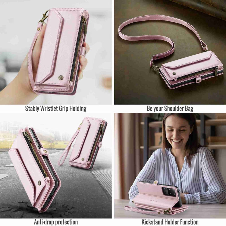 For Samsung Galaxy S20 Ultra CaseMe C36 Card Slots Zipper Wallet RFID Anti-theft Leather Phone Case(Pink) - Galaxy Phone Cases by CaseMe | Online Shopping South Africa | PMC Jewellery | Buy Now Pay Later Mobicred