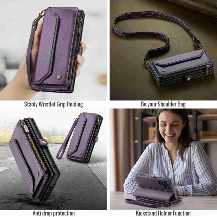 For Samsung Galaxy S23 Ultra 5G CaseMe C36 Card Slots Zipper Wallet RFID Anti-theft Leather Phone Case(Purple) - Galaxy S23 Ultra 5G Cases by CaseMe | Online Shopping South Africa | PMC Jewellery | Buy Now Pay Later Mobicred