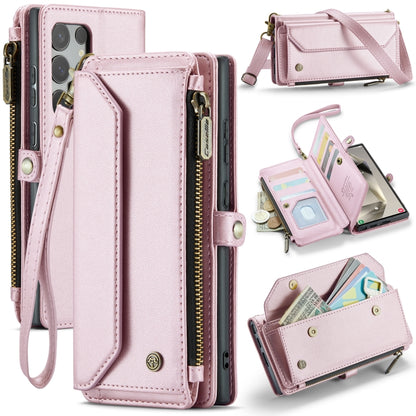 For Samsung Galaxy S24 Ultra 5G CaseMe C36 Card Slots Zipper Wallet RFID Anti-theft Leather Phone Case(Pink) - Galaxy S24 Ultra 5G Cases by CaseMe | Online Shopping South Africa | PMC Jewellery | Buy Now Pay Later Mobicred