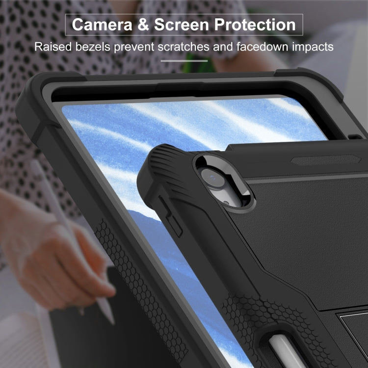 For iPad Air 11 2024 / Air 2022 10.9 Shockproof Silicone Hybrid PC Tablet Case with Holder(Black) - iPad Air 11 2025 / 2024 Cases by PMC Jewellery | Online Shopping South Africa | PMC Jewellery | Buy Now Pay Later Mobicred