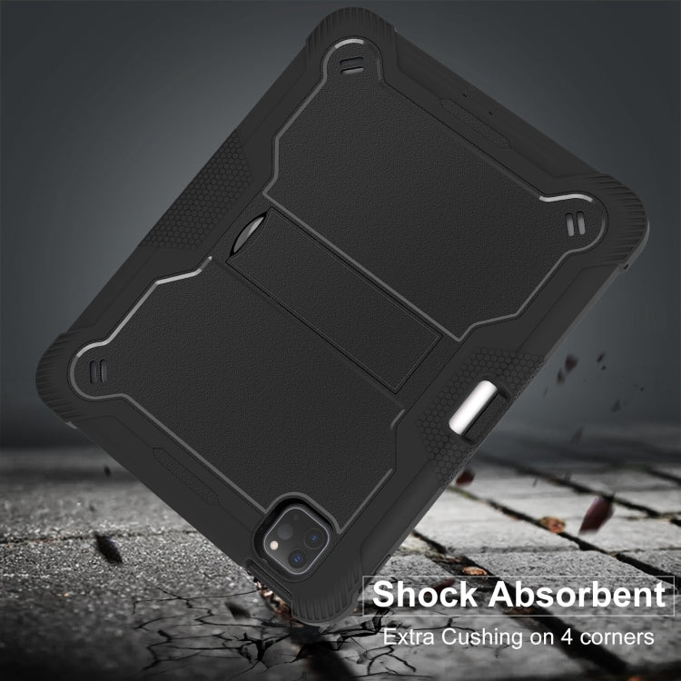 For iPad Pro 11 2024 Shockproof Silicone Hybrid PC Tablet Case with Holder(Black) - iPad Pro 11 2024 Cases by PMC TechLife | Online Shopping South Africa | PMC TechLife | Buy Now Pay Later Mobicred