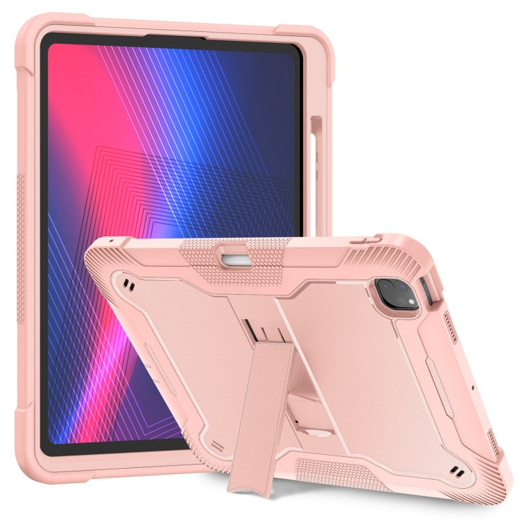 For iPad Pro 13 2024 Shockproof Silicone Hybrid PC Tablet Case with Holder(Rose Gold) - iPad Pro 13 2024 Cases by PMC Jewellery | Online Shopping South Africa | PMC Jewellery | Buy Now Pay Later Mobicred