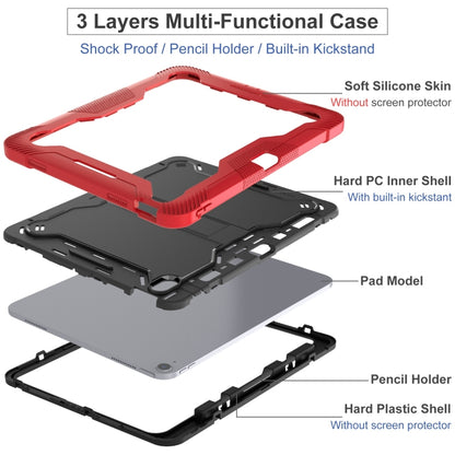 For iPad Air 13 2024 Shockproof Silicone Hybrid PC Tablet Case with Holder(Black + Red) - iPad Air 13 2025 / 2024 Cases by PMC Jewellery | Online Shopping South Africa | PMC Jewellery | Buy Now Pay Later Mobicred