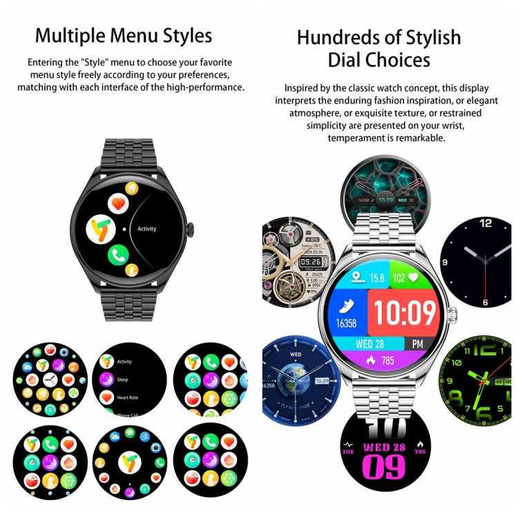 MT55 1.43 inch AMOLED HD Screen Ultra-thin Smart Call Health Watch, Silicone Strap(Black) - Smart Watches by PMC Jewellery | Online Shopping South Africa | PMC Jewellery | Buy Now Pay Later Mobicred