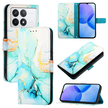 For Xiaomi Redmi K70 / K70 Pro PT003 Marble Pattern Flip Leather Phone Case(Green) - K70 Cases by PMC Jewellery | Online Shopping South Africa | PMC Jewellery | Buy Now Pay Later Mobicred