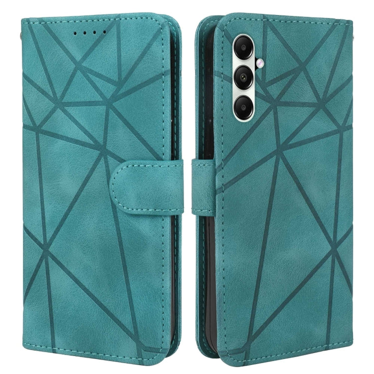 For Samsung Galaxy S24 / S25 5G Skin Feel Geometric Lines Leather Phone Case(Green) - Galaxy S24 5G Cases by PMC Jewellery | Online Shopping South Africa | PMC Jewellery | Buy Now Pay Later Mobicred