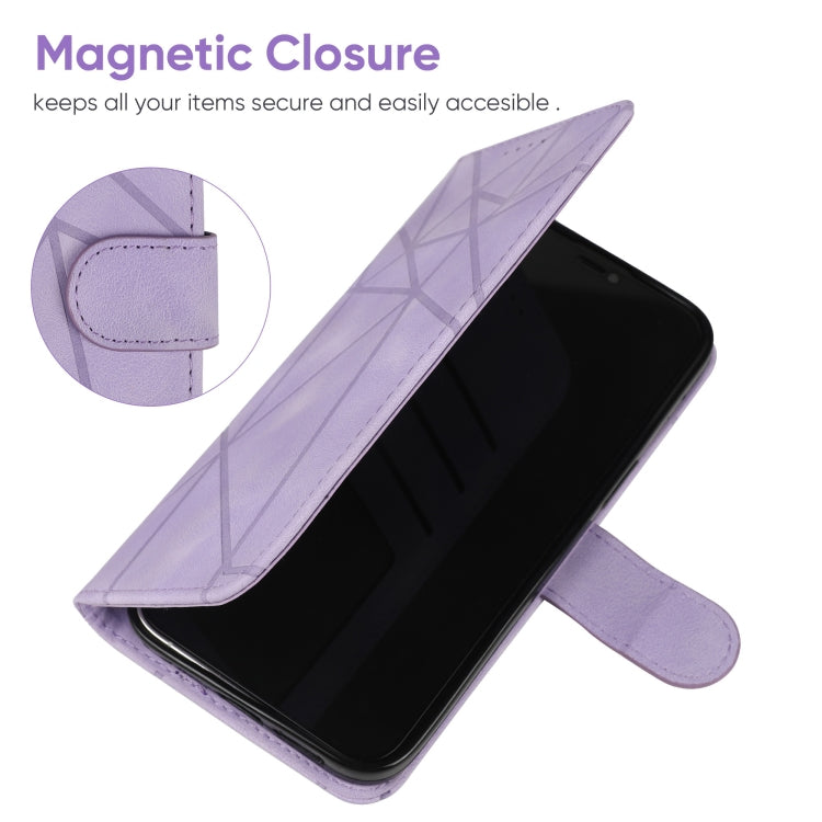 For Samsung Galaxy S24 / S25 5G Skin Feel Geometric Lines Leather Phone Case(Purple) - Galaxy S24 5G Cases by PMC Jewellery | Online Shopping South Africa | PMC Jewellery | Buy Now Pay Later Mobicred