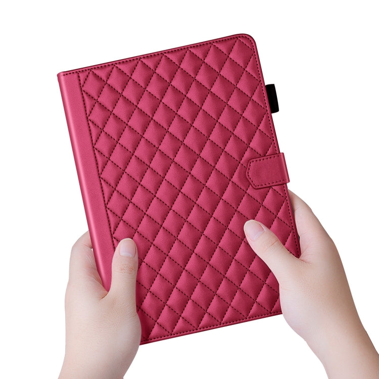 For iPad Pro 13 2024 Rhombus Lattice Leather Smart Tablet Case(Red) - iPad Pro 13 2024 Cases by PMC Jewellery | Online Shopping South Africa | PMC Jewellery | Buy Now Pay Later Mobicred