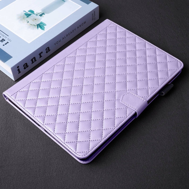 For iPad Pro 11 2024 Rhombus Lattice Leather Smart Tablet Case(Purple) - iPad Pro 11 2024 Cases by PMC Jewellery | Online Shopping South Africa | PMC Jewellery | Buy Now Pay Later Mobicred