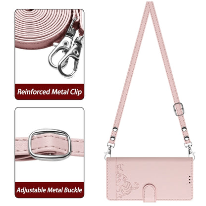 For Blackview A52 Cat Rat Embossed Pattern RFID Leather Phone Case with Lanyard(Pink) - More Brand by PMC Jewellery | Online Shopping South Africa | PMC Jewellery | Buy Now Pay Later Mobicred