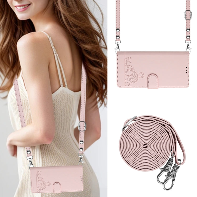 For Blackview Color 8 Cat Rat Embossed Pattern RFID Leather Phone Case with Lanyard(Pink) - More Brand by PMC TechLife | Online Shopping South Africa | PMC TechLife | Buy Now Pay Later Mobicred