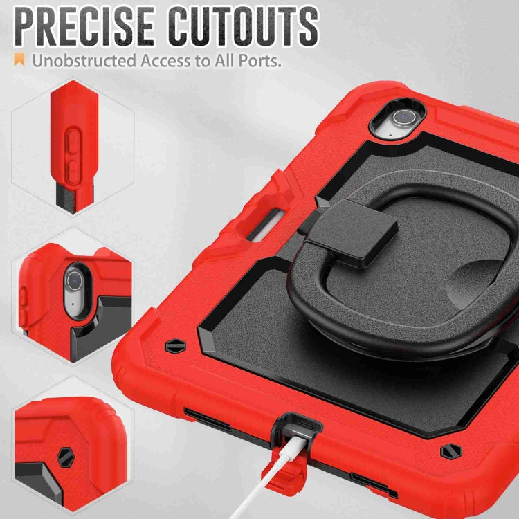 For iPad Air 11 2024 Handle Silicone Hydric PC Tablet Case with Shoulder Strap(Red) - iPad Air 11 2024 Cases by PMC TechLife | Online Shopping South Africa | PMC TechLife | Buy Now Pay Later Mobicred