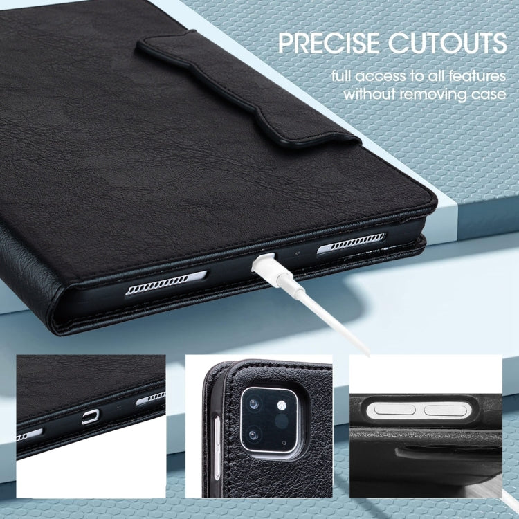 For iPad Air 13 2024 Cat Buckle Leather Smart Tablet Case(Black) - iPad Air 13 2024 Cases by PMC Jewellery | Online Shopping South Africa | PMC Jewellery | Buy Now Pay Later Mobicred