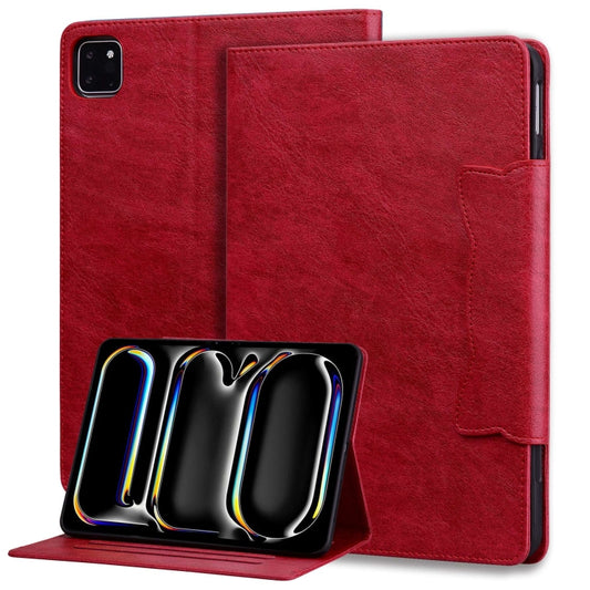 For iPad Pro 13 2024 Cat Buckle Leather Smart Tablet Case(Red) - iPad Pro 13 2024 Cases by PMC Jewellery | Online Shopping South Africa | PMC Jewellery | Buy Now Pay Later Mobicred