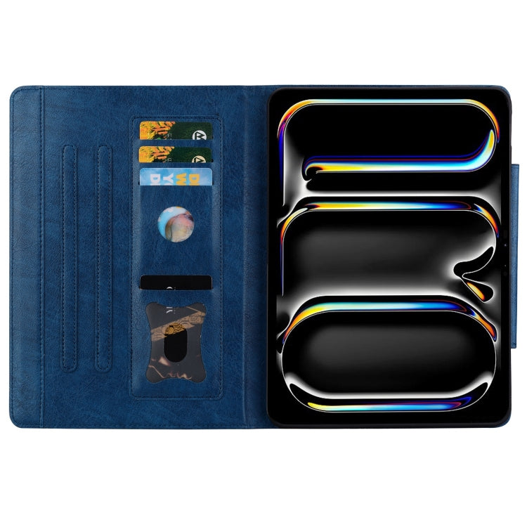 For iPad Pro 13 2024 Cat Buckle Leather Smart Tablet Case(Royal Blue) - iPad Pro 13 2024 Cases by PMC TechLife | Online Shopping South Africa | PMC TechLife | Buy Now Pay Later Mobicred