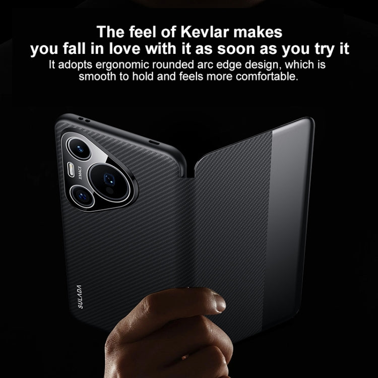 For Huawei Mate 70 Pro / Mate 70 Pro+ SULADA Kevlar 600D Texture Smart Window Leather Phone Case(Black) - Huawei Cases by SULADA | Online Shopping South Africa | PMC TechLife | Buy Now Pay Later Mobicred