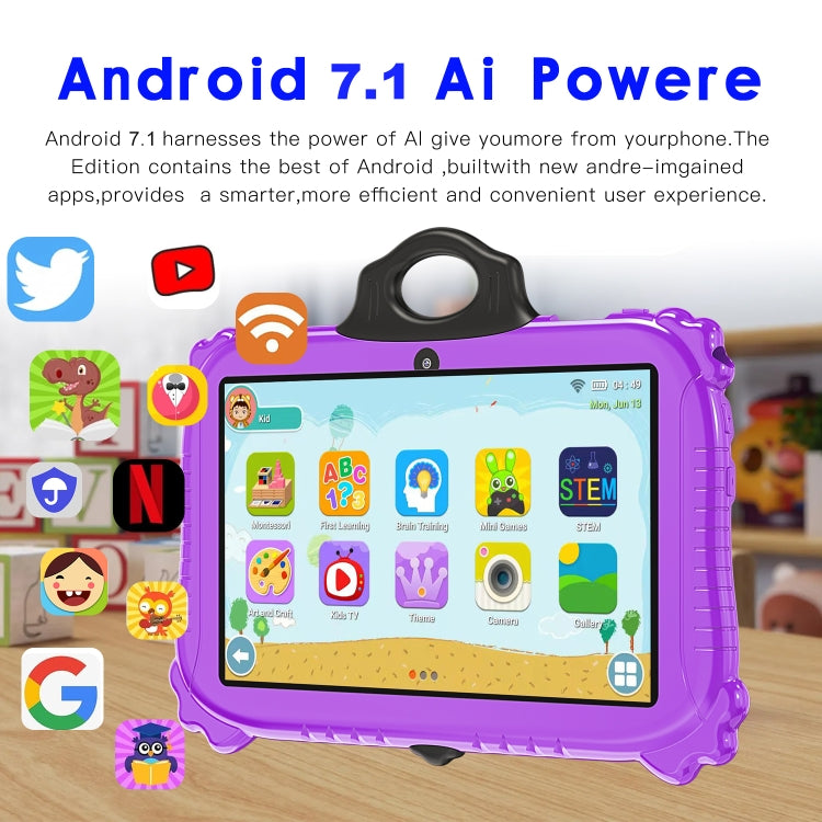 C79 Panda 7 inch WiFi Kids Tablet PC, 2GB+16GB, Android 7.1 MT6735 Octa Core CPU(Purple) -  by PMC Jewellery | Online Shopping South Africa | PMC Jewellery | Buy Now Pay Later Mobicred