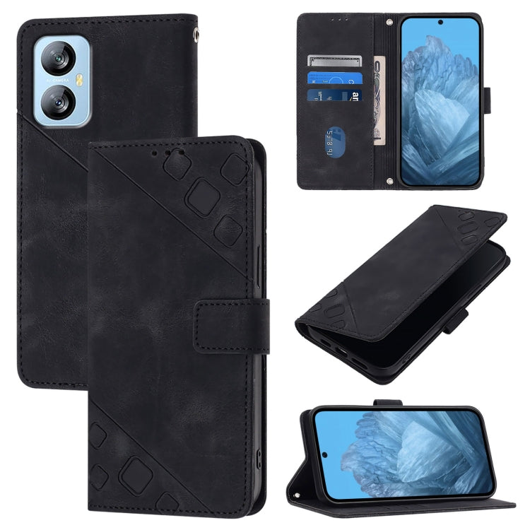 For Blackview A52 Skin Feel Embossed Leather Phone Case(Black) - free shipping - PMC TechLife - Order now!