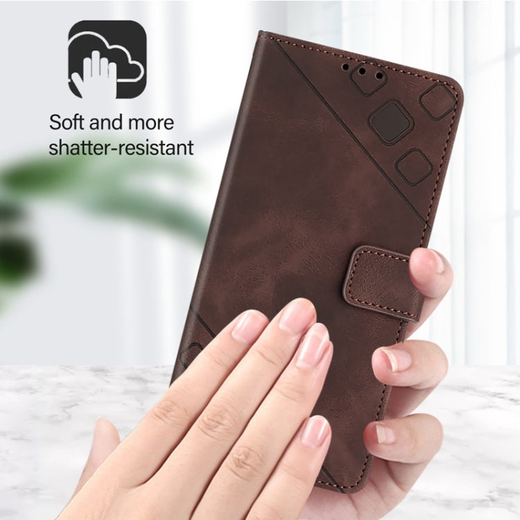 For Blackview A52 Skin Feel Embossed Leather Phone Case(Brown) - More Brand by PMC TechLife | Online Shopping South Africa | PMC TechLife | Buy Now Pay Later Mobicred