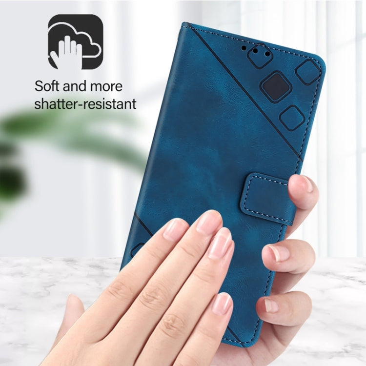 For Blackview Color 8 Skin Feel Embossed Leather Phone Case(Blue) - More Brand by PMC Jewellery | Online Shopping South Africa | PMC Jewellery | Buy Now Pay Later Mobicred