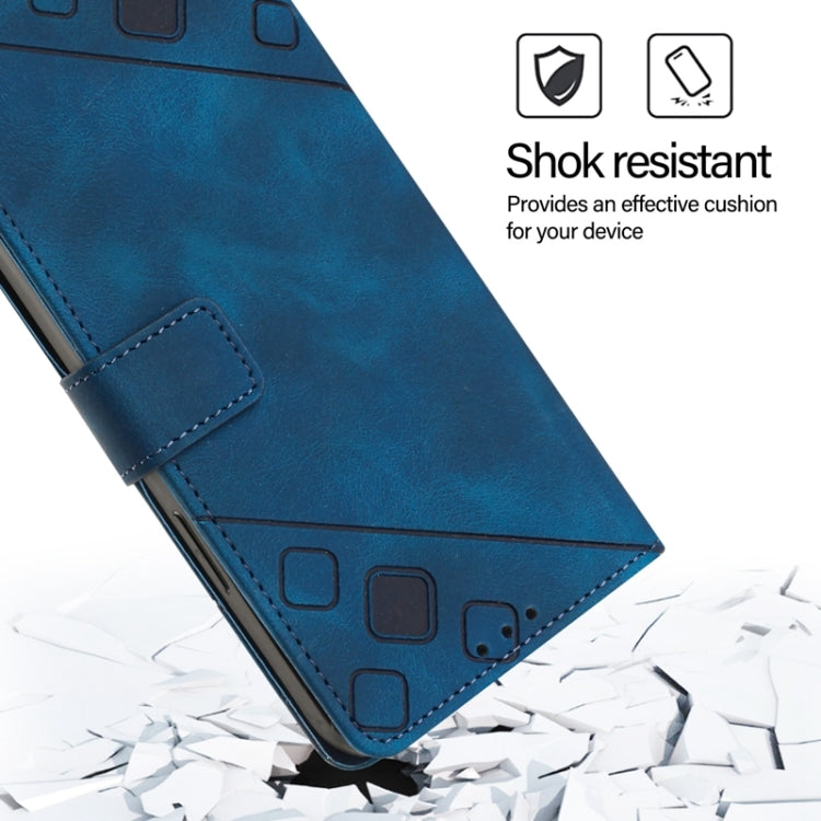 For Blackview Wave 6C Skin Feel Embossed Leather Phone Case(Blue) - More Brand by PMC TechLife | Online Shopping South Africa | PMC TechLife | Buy Now Pay Later Mobicred