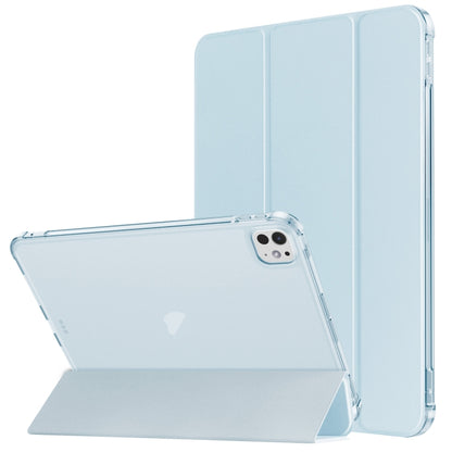 For iPad Pro 11 2024 Tri-fold Holder TPU Cover Frosted Leather Smart Tablet Case withh Pen Slot(Sky Blue) - iPad Pro 11 2024 Cases by PMC Jewellery | Online Shopping South Africa | PMC Jewellery | Buy Now Pay Later Mobicred