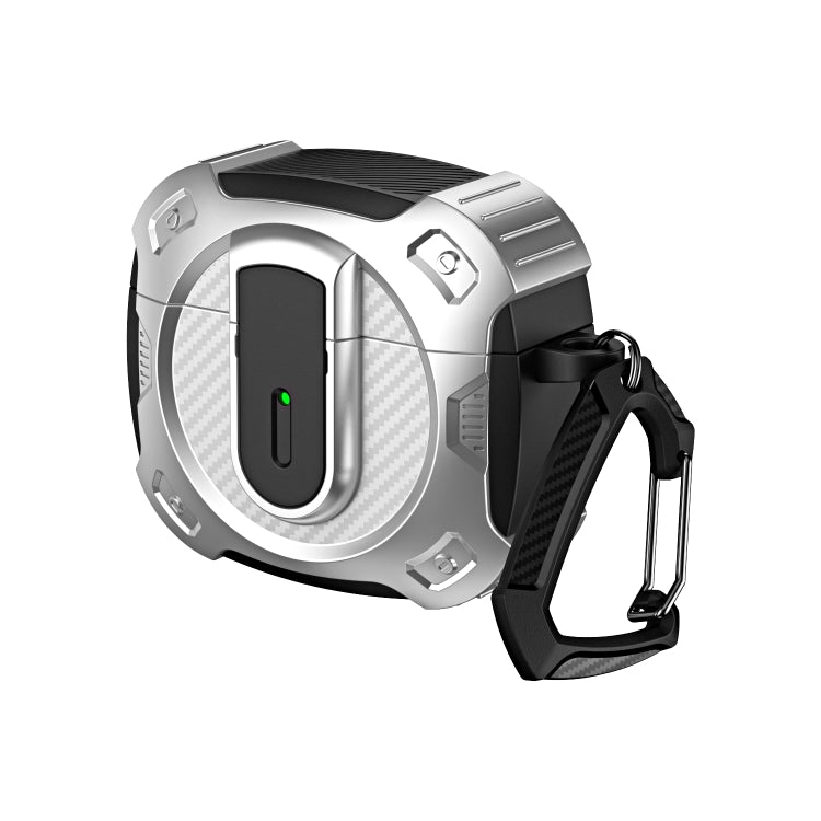For AirPods 3 Lock Shockproof Bluetooth Earphone Protective Case(Black Silver) - For AirPods 3 by PMC Jewellery | Online Shopping South Africa | PMC Jewellery | Buy Now Pay Later Mobicred