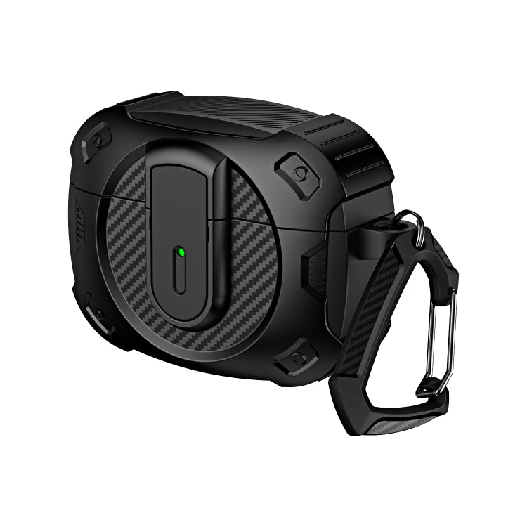 For AirPods Pro Lock Shockproof Bluetooth Earphone Protective Case(Black) - For AirPods Pro by PMC Jewellery | Online Shopping South Africa | PMC Jewellery | Buy Now Pay Later Mobicred