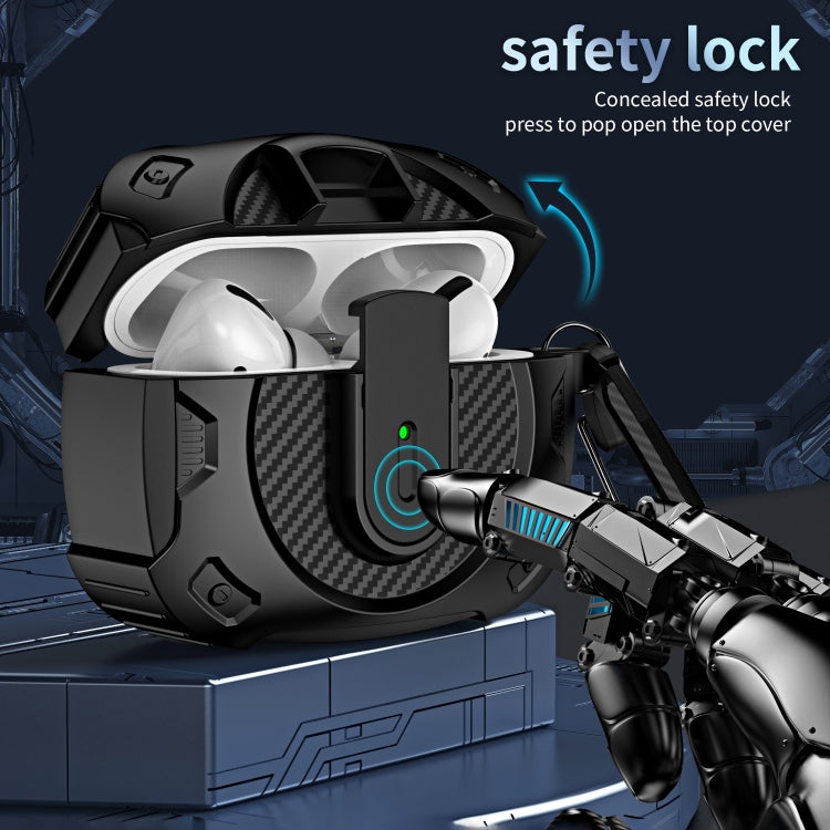 For AirPods 2 / 1 Lock Shockproof Bluetooth Earphone Protective Case(Black Blue) - For AirPods 1/2 by PMC Jewellery | Online Shopping South Africa | PMC Jewellery | Buy Now Pay Later Mobicred