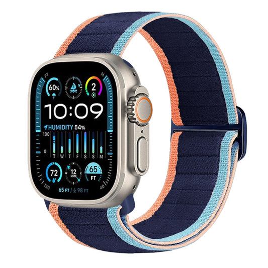 For Apple Watch Ultra 49mm Nylon Elastic Buckle Watch Band(Dark Navy Blue) - Watch Bands by PMC Jewellery | Online Shopping South Africa | PMC Jewellery | Buy Now Pay Later Mobicred