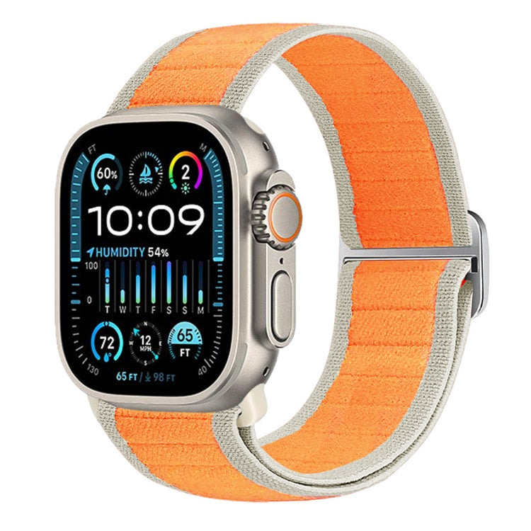 For Apple Watch Ultra 49mm Nylon Elastic Buckle Watch Band(Orange) - Watch Bands by PMC Jewellery | Online Shopping South Africa | PMC Jewellery | Buy Now Pay Later Mobicred