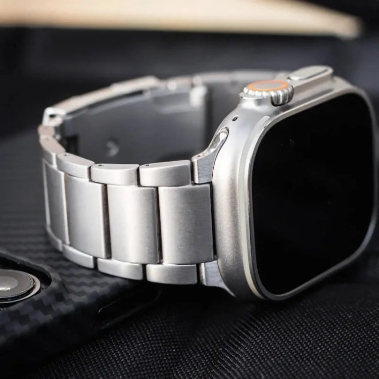 For Apple Watch SE 44mm Titanium Metal Watch Band(Silver) - free shipping - PMC TechLife - Order now!