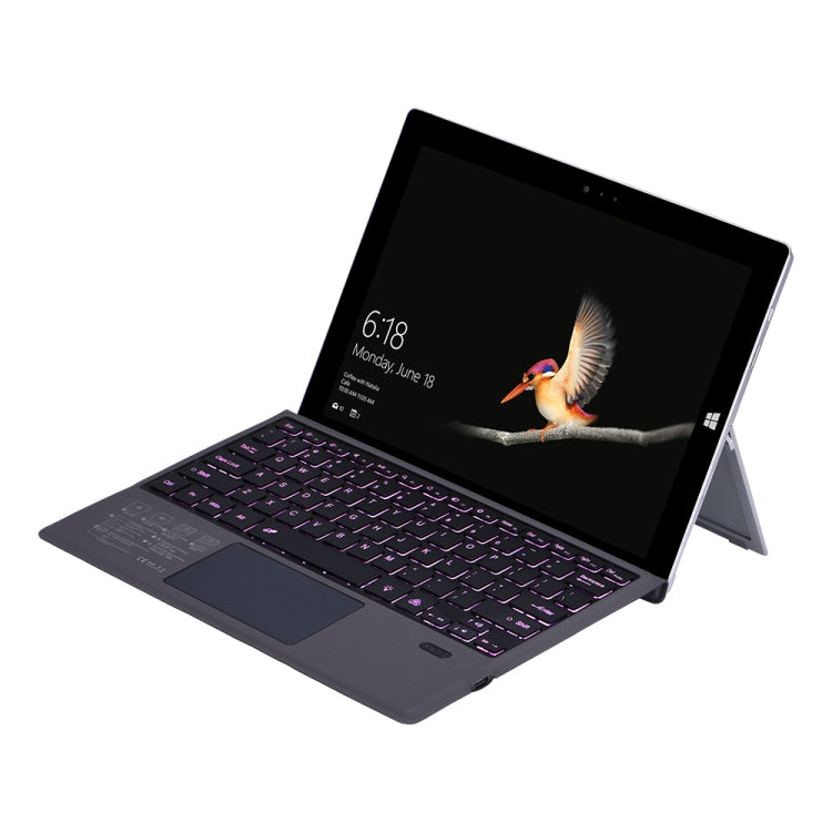 1089DC-PT Portuguese Backlit Magnetic Bluetooth 3.0 Keyboard for Microsoft Surface Pro 7 / 6 / 2017 / 4 / 3(Grey) - Others Keyboard by PMC Jewellery | Online Shopping South Africa | PMC Jewellery | Buy Now Pay Later Mobicred