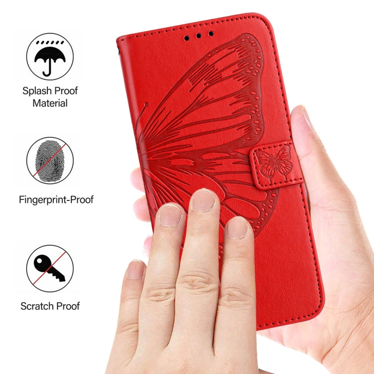 For Blackview A52 Embossed Butterfly Leather Phone Case(Red) - More Brand by PMC Jewellery | Online Shopping South Africa | PMC Jewellery | Buy Now Pay Later Mobicred