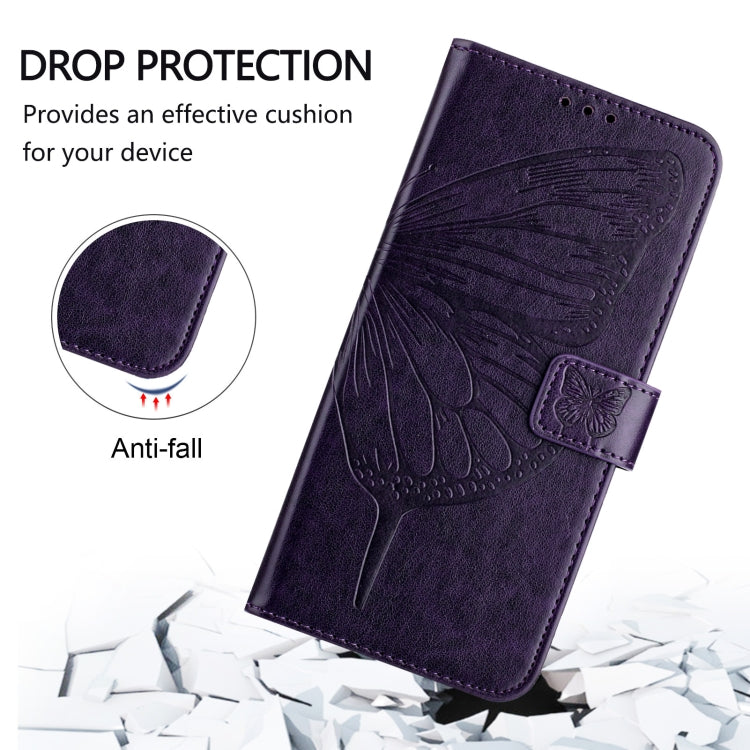 For Blackview A53 Embossed Butterfly Leather Phone Case(Dark Purple) - More Brand by PMC TechLife | Online Shopping South Africa | PMC TechLife | Buy Now Pay Later Mobicred