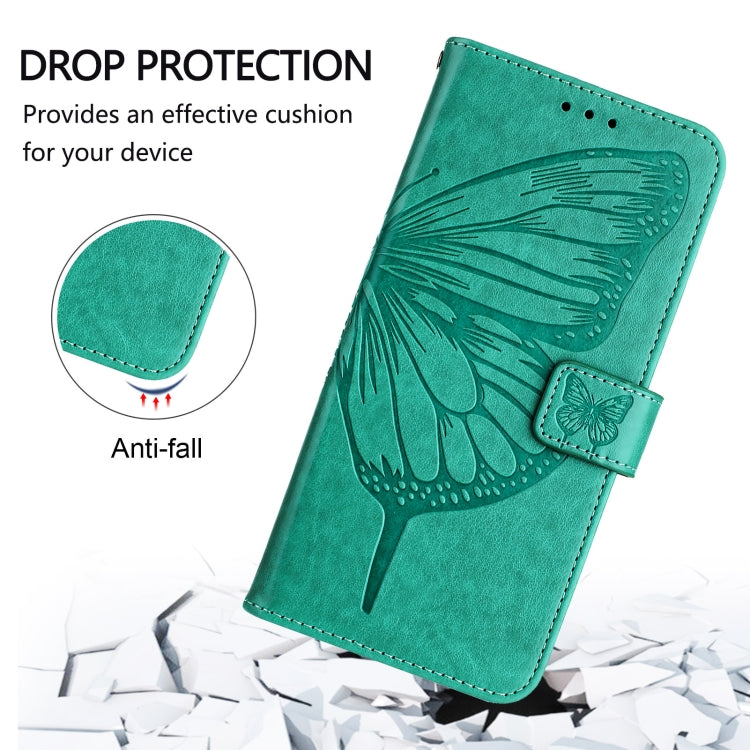 For Blackview Shark 8 Embossed Butterfly Leather Phone Case(Green) - More Brand by PMC TechLife | Online Shopping South Africa | PMC TechLife | Buy Now Pay Later Mobicred