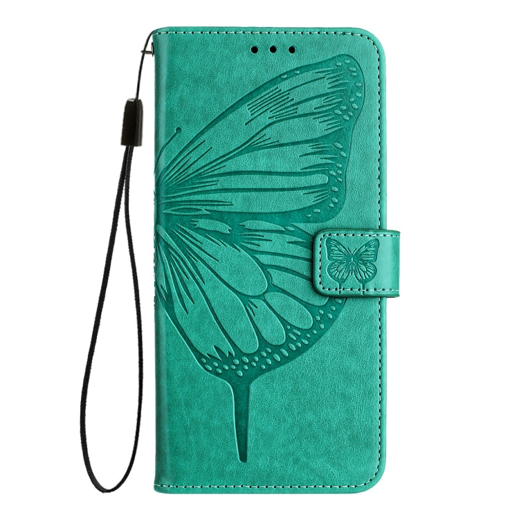 For Blackview Color 8 Embossed Butterfly Leather Phone Case(Green) - More Brand by PMC Jewellery | Online Shopping South Africa | PMC Jewellery | Buy Now Pay Later Mobicred