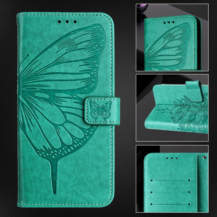 For Blackview Color 8 Embossed Butterfly Leather Phone Case(Green) - More Brand by PMC TechLife | Online Shopping South Africa | PMC TechLife | Buy Now Pay Later Mobicred