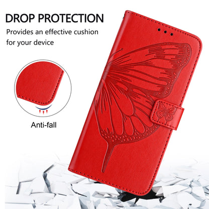 For Blackview Color 8 Embossed Butterfly Leather Phone Case(Red) - More Brand by PMC Jewellery | Online Shopping South Africa | PMC Jewellery | Buy Now Pay Later Mobicred
